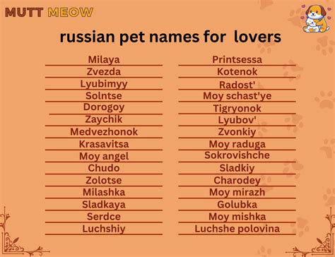Babes-The most common pet name guys use to make girls feel great about their looks. . Russian pet names for lover